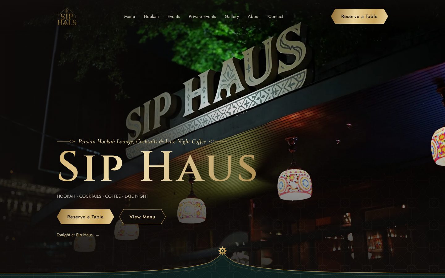 Sip Haus: New website homepage