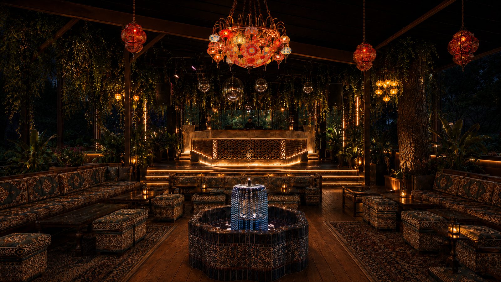 Sip Haus: Club deck render at night